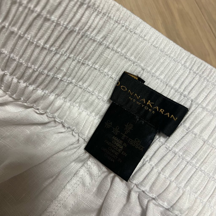 도나카란뉴욕 DKNY 린넨100% 밴딩 플레어 스커트 롱치마 화이트 흰색 휴가룩 휴양지 여행룩 이미지