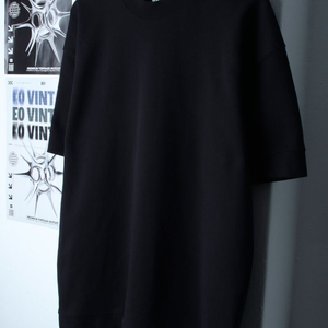 (L-2XL) 자라 반팔 티셔츠 블랙 무지 스웻 이미지
