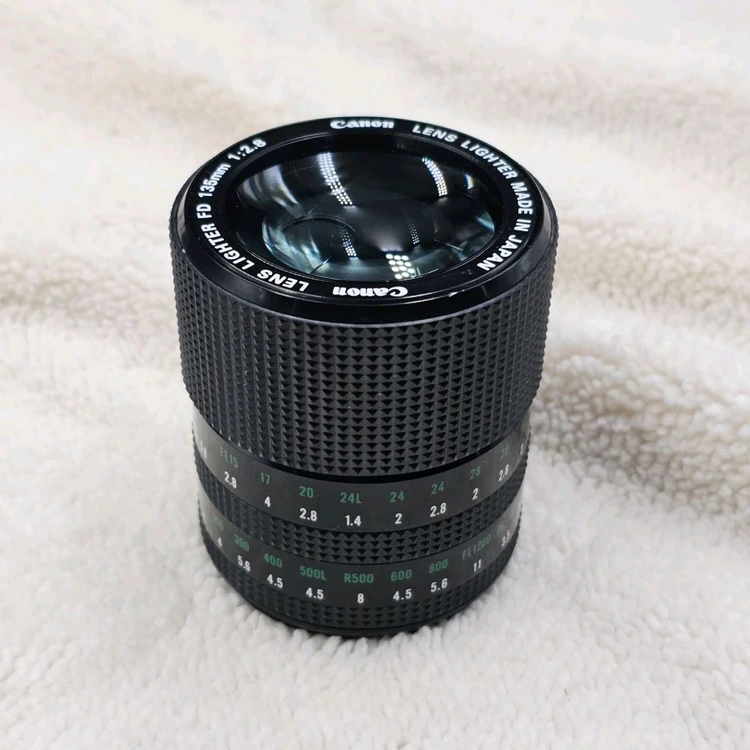 캐논 FD 135mm 렌즈형 가스 라이터 루페 겸용 필름카메라 필카 이미지