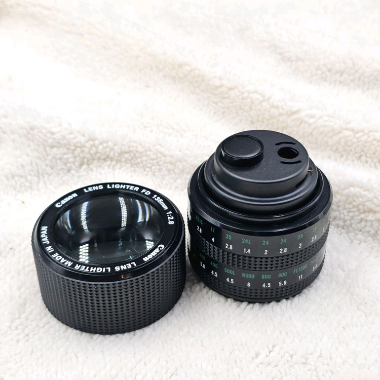 캐논 FD 135mm 렌즈형 가스 라이터 루페 겸용 필름카메라 필카 이미지