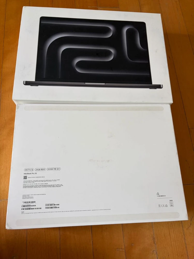 맥북프로 16인치 M4 pro 스블 24GB 512 SSD 스페이스블랙 빈 박스 이미지