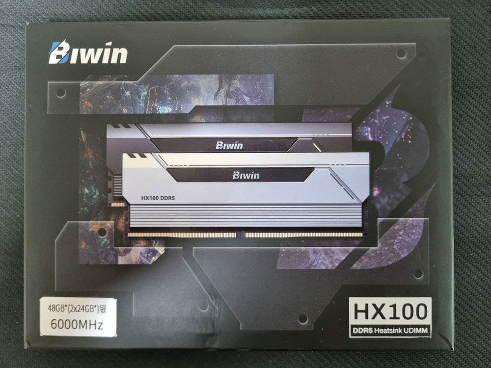 Biwin DDR5 48GB 24GB 2장 6000MHz CL28 실버 하이닉스 칩셋 램 이미지