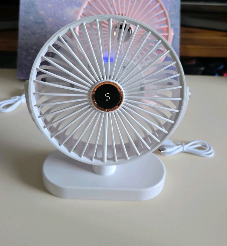 베이비핑크 휴대용 차량용 탁상용 선풍기 이미지