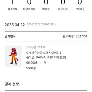 shf 드래곤볼 다이마 초4 손오공 주소변경양도 이미지
