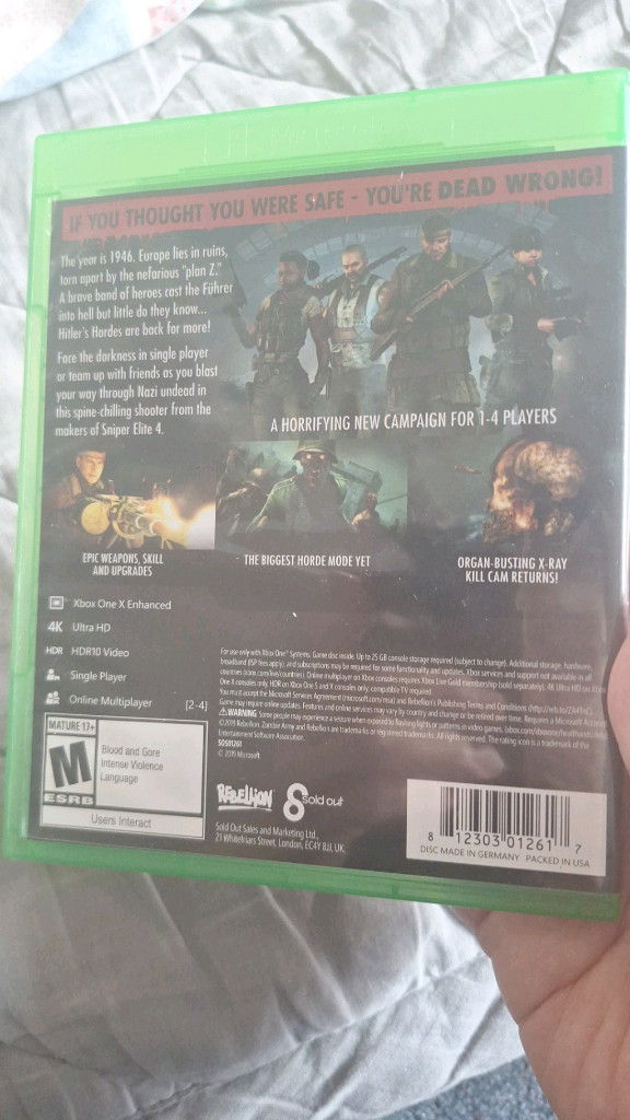 (가격재인하)xboxone 좀비아미4 데드 워 상태S급 한글자막지원 이미지