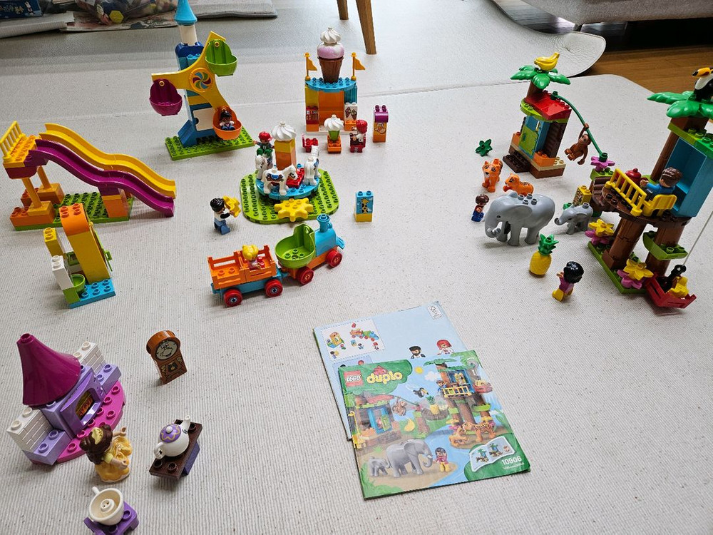 LEGO 레고 듀플로 놀이공원 10840 동물원 10906 벨의 티파티 10877 풀구성 이미지