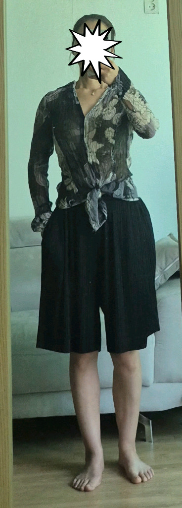 이세이미야케 플리츠플리즈 하프팬츠+일본제시스루플리츠블랏 이미지