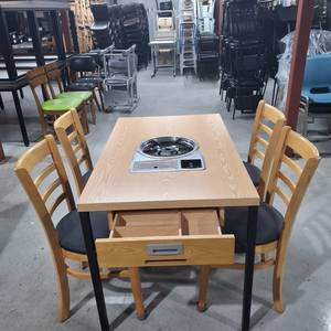 190번 식당 부탄렌지 버너테이블 중고 부탄가스렌지 업소용테이블 가스 불판 로스타 식탁 이미지