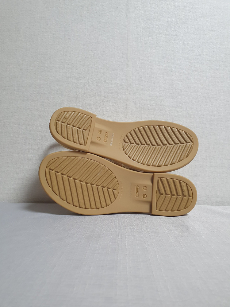 250mm 크록스 툴룸 오픈 플랫 샌들 베이지 이미지