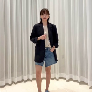R2W 레디투웨어 areni 린넨 자켓 네이비 새상품 이미지