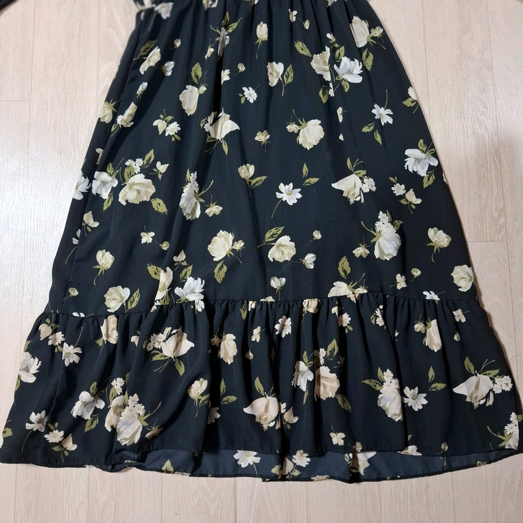 원피스 여름용 꽃무늬와블랙2종66~77 이미지