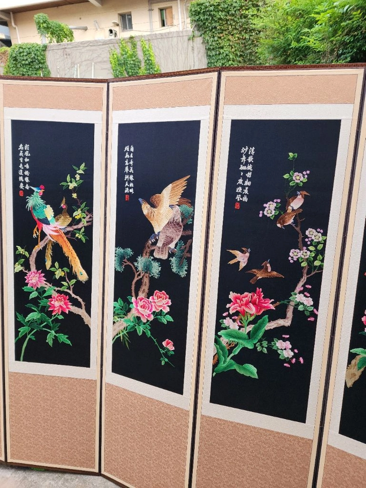 (부산) 고급 자수 병풍 골동품 이미지