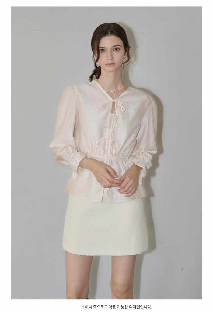 로트르드민 리본 블라우스 아이보리 Ella Ribbon Ivory blouse 이미지