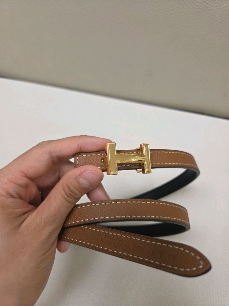 에르메스 포커스 H로고 리버서블(양면) 벨트 누아 골드 조합 로즈골드 이미지