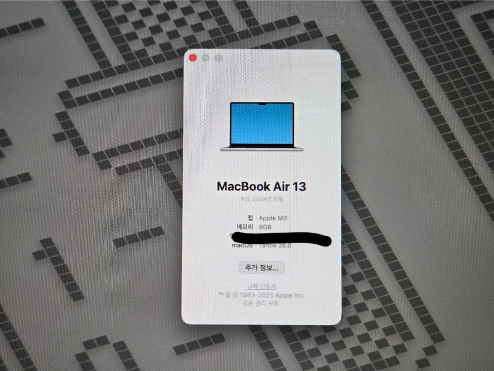 맥북에어 13인치 실버 m3칩 8GB/256GB 이미지
