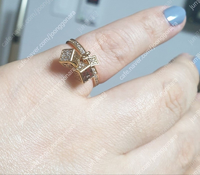 18k 반지 고급 참반지 핑크골드 반지 이미지