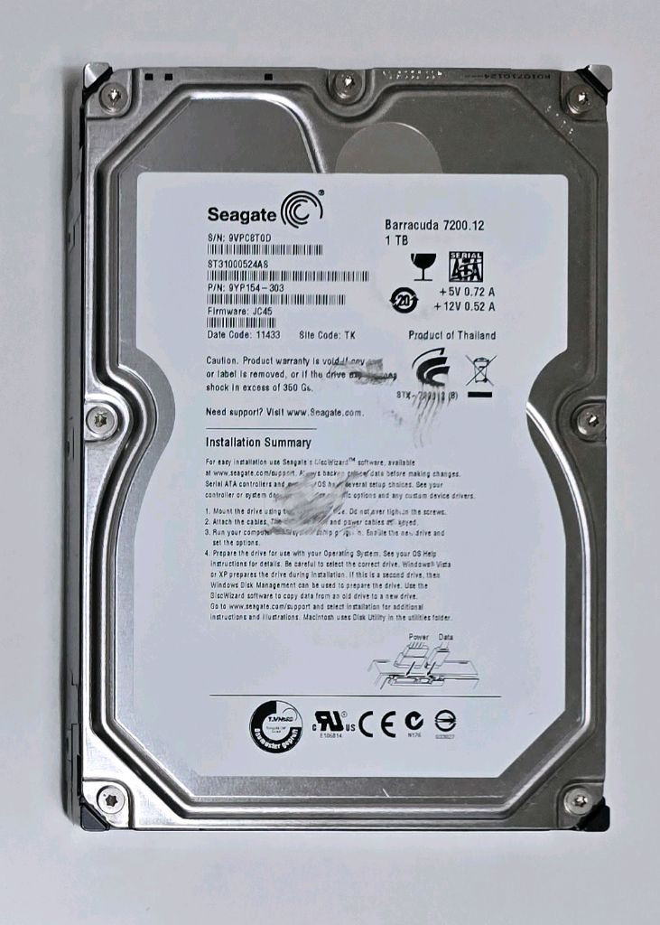 씨게이트 Seagate Braaacuda HDD 1TB 3.5인치 데스크탑용 하드디스크 판매합니다 이미지