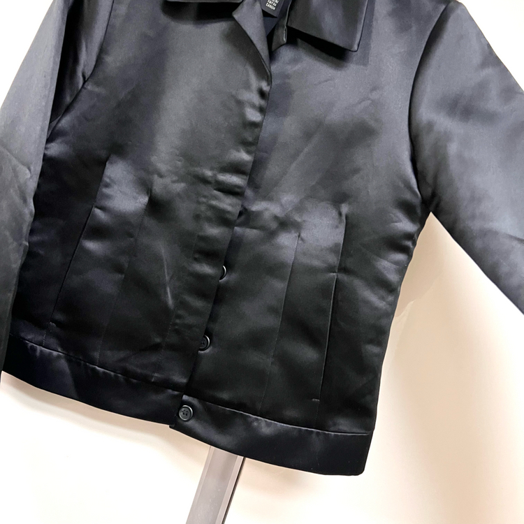클럽모나코 CLUB MONACO 새틴 자켓 블랙 검정 실키 광택 이미지