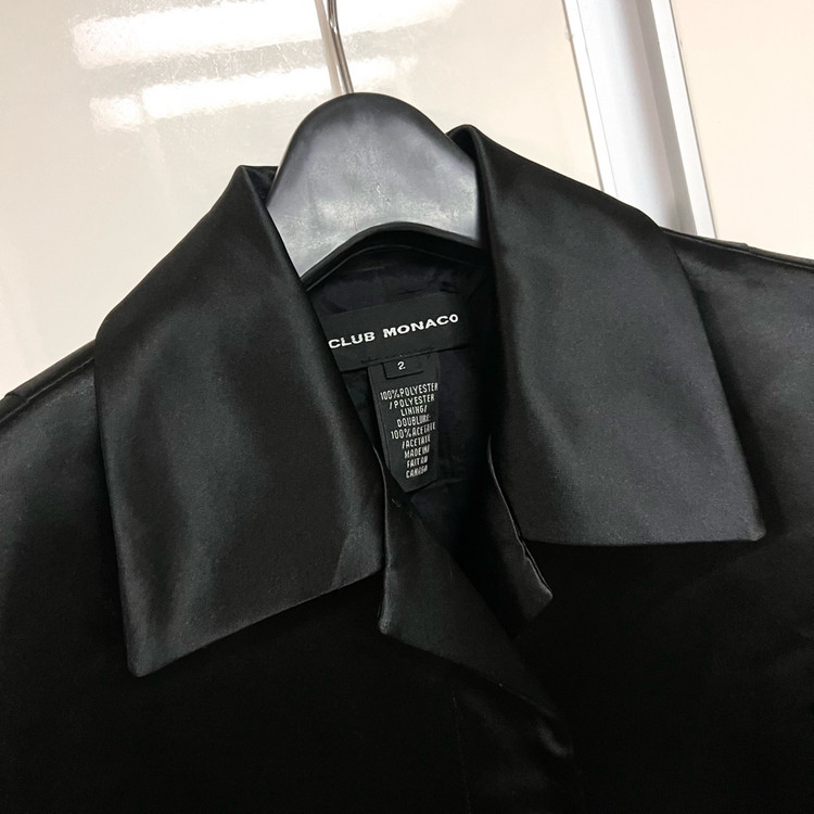 클럽모나코 CLUB MONACO 새틴 자켓 블랙 검정 실키 광택 이미지