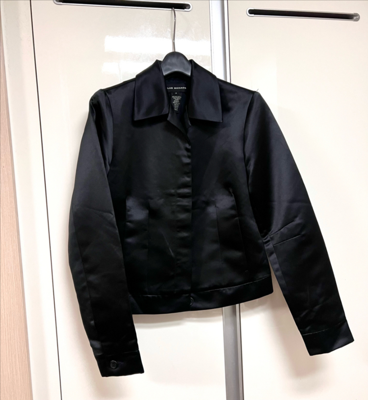 클럽모나코 CLUB MONACO 새틴 자켓 블랙 검정 실키 광택 이미지