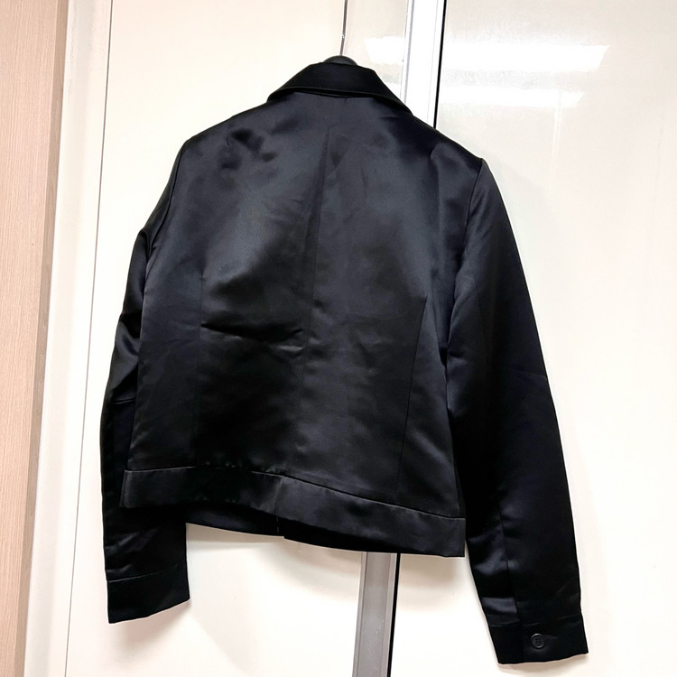 클럽모나코 CLUB MONACO 새틴 자켓 블랙 검정 실키 광택 이미지
