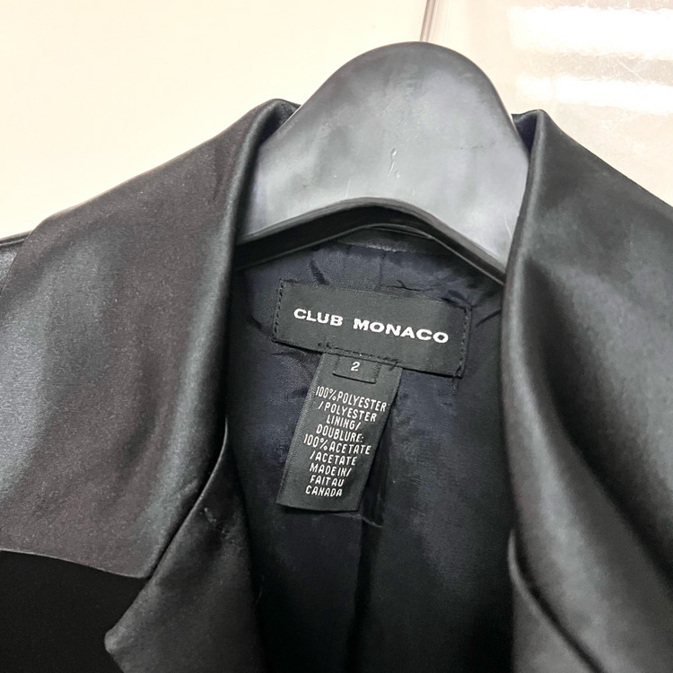 클럽모나코 CLUB MONACO 새틴 자켓 블랙 검정 실키 광택 이미지