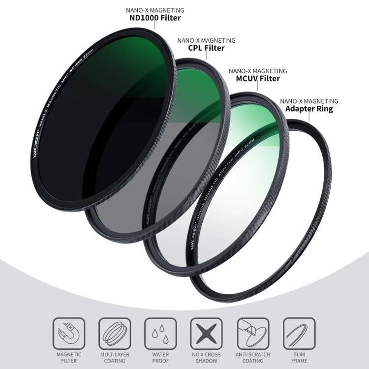 K&F Concept NANO-X 95mm 마그네틱 3pcs 필터 세트 (ND1000, CPL, UV) (새상품) 이미지