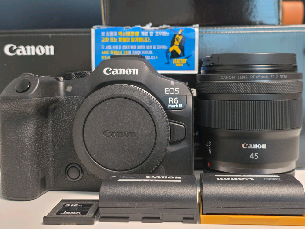 캐논 EOS R6 Mark III r6m3 풀박스 + RF45mm F1.2 STM 45.2 렌즈 일괄 이미지