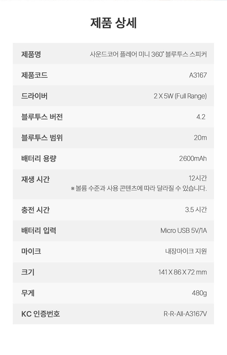 앤커 사운드코어 플레어 360 블루투스 스피커 A3167 이미지