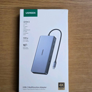 UGREEN 13-in-1 USB 허브 트리플 디스플레이 타입-C to 4K60Hz DP 2XHDMI RJ45 SD 이미지
