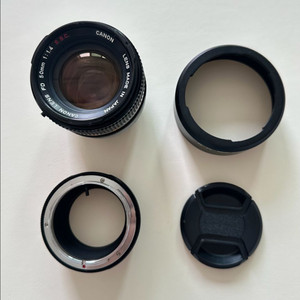캐논 fd 50mm 1.4 ssc +정품후드 +소니e마운트 어댑터 이미지