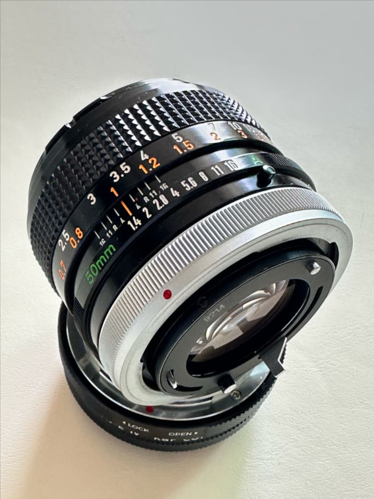 캐논 fd 50mm 1.4 ssc +정품후드 +소니e마운트 어댑터 이미지