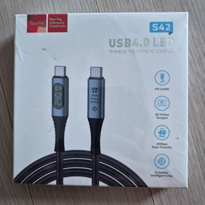 SooPii S42 디스플레이 USB4 C to C타입 케이블 (0.4m) 미개봉 이미지