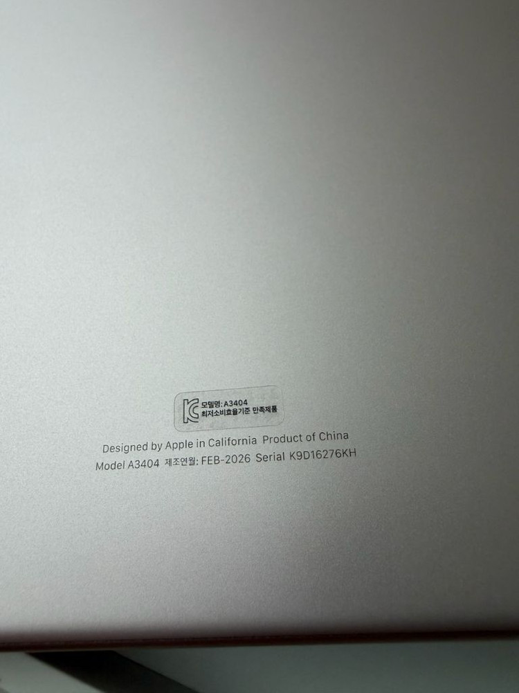 맥북에어 네오 13인치 블러시 8 / 256 사이클2회 효율100% 단순개봉급 A3404 이미지
