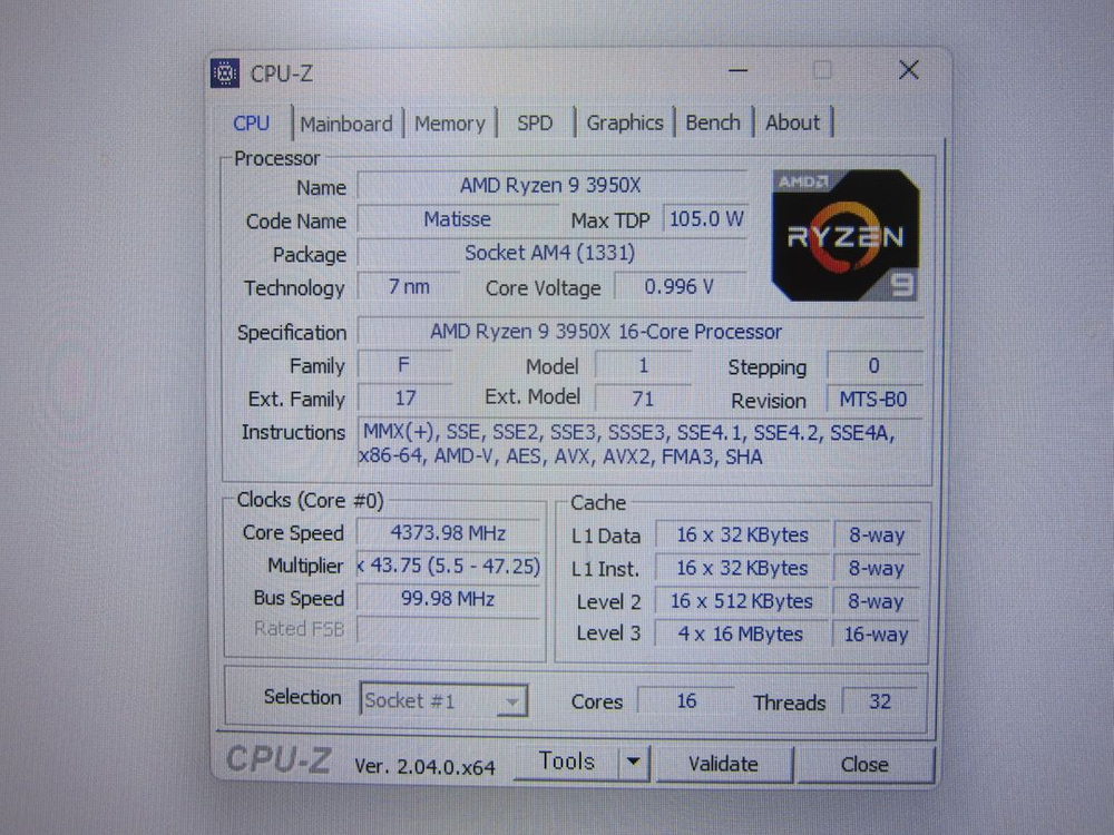 [AM4소켓] AMD 라이젠9-3세대 3950X (마티스) 이미지