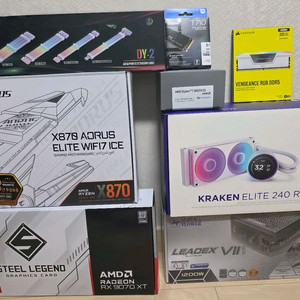 9800x3d, 9070xt 화이트 게이밍 pc 본체 미조립 이미지
