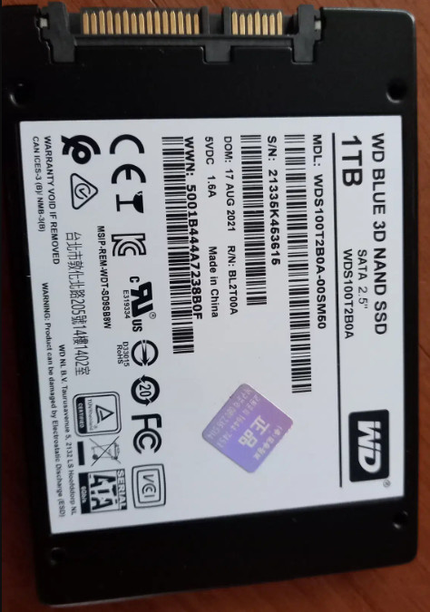 WD Blue SA510 SSD 1TB 이미지