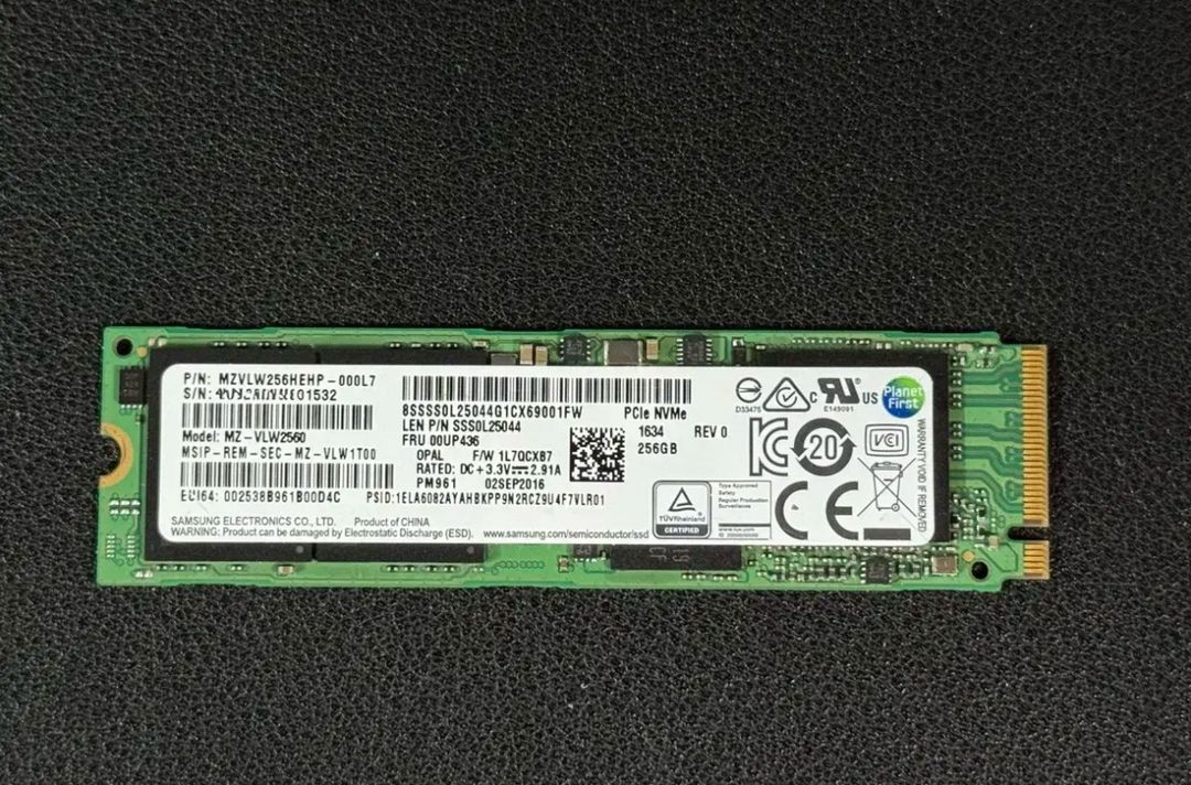 삼성 PM961 NVMe M.2 256GB SSD 미사용 이미지