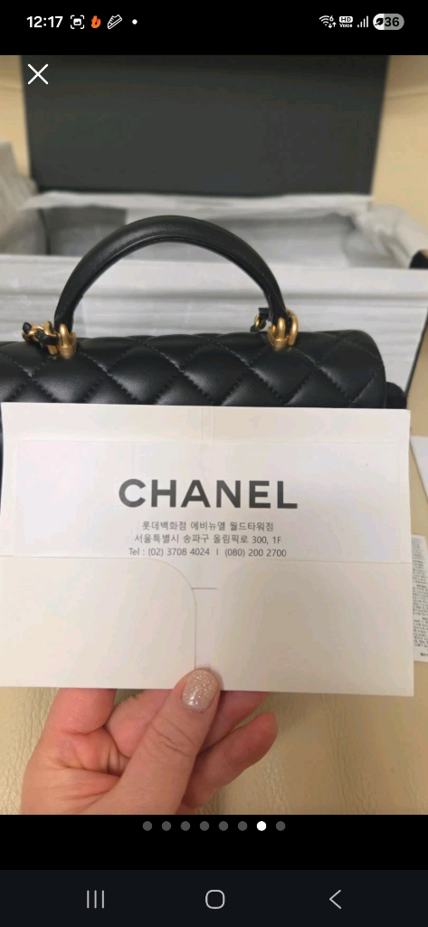 [미사용 새상품] 샤넬 뉴미니 탑핸들 블랙 이미지