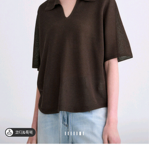 타임 완판 노치넥 하프 니트 탑 이미지