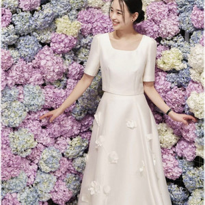 손연재 돌잔치 원피스 미샤 아이보리 새틴 투피스 이미지