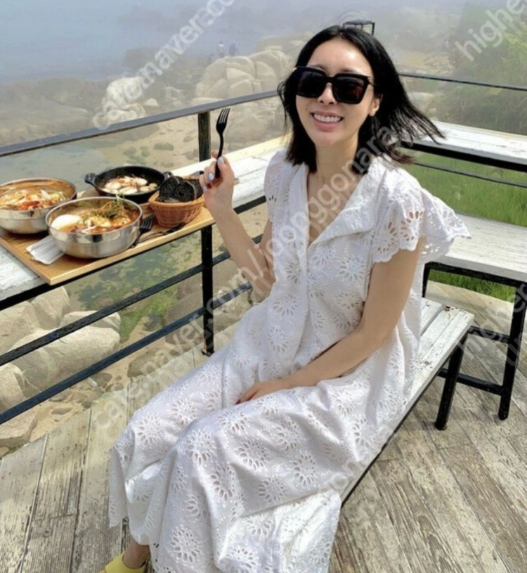 라온 컴퍼니 레이스 반팔 원피스 이미지