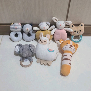 아기 동물 딸랑이 인형 세트 이미지
