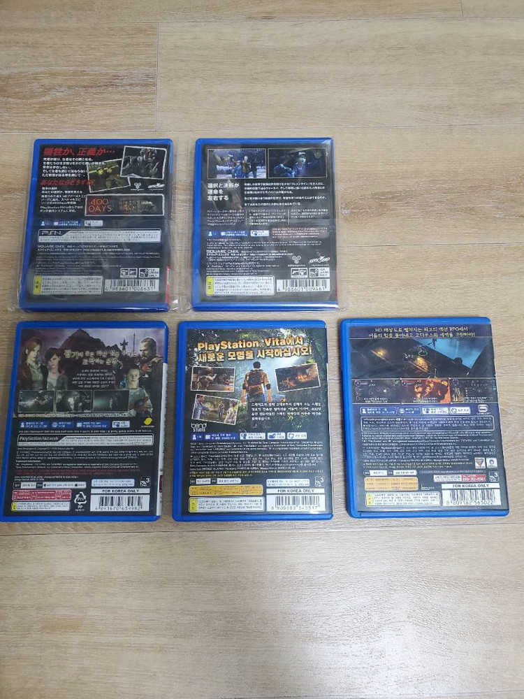 PS VITA비타 게임타이틀 5개 일괄판매 무료배송 (워킹데드1,2, 바이오하자드2, 던전헌터, 언차티드) 이미지