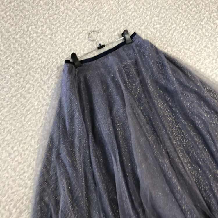 레니본 망사 샤 메탈 글리터 펄 롱 스커트 치마 발레코어 풍성 하객룩 이미지