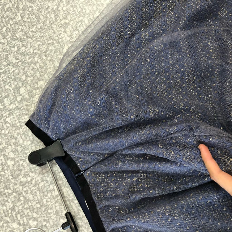 레니본 망사 샤 메탈 글리터 펄 롱 스커트 치마 발레코어 풍성 하객룩 이미지