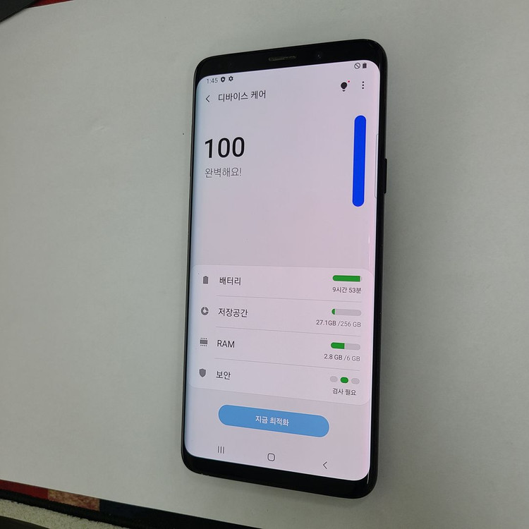 갤럭시 S9플러스 블랙 256GB SK 무잔상 A급 기능정상 212584 이미지