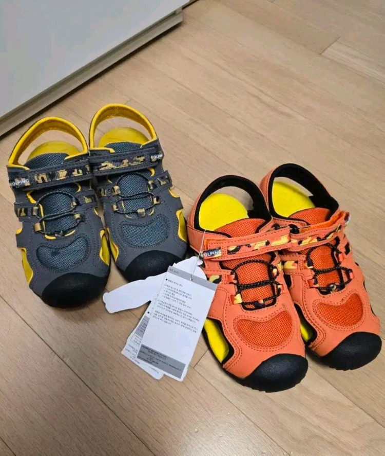 콜핑 여름 아동 샌들 210 오렌지 새것 (190~200) 차콜 키즈 샌들 이미지