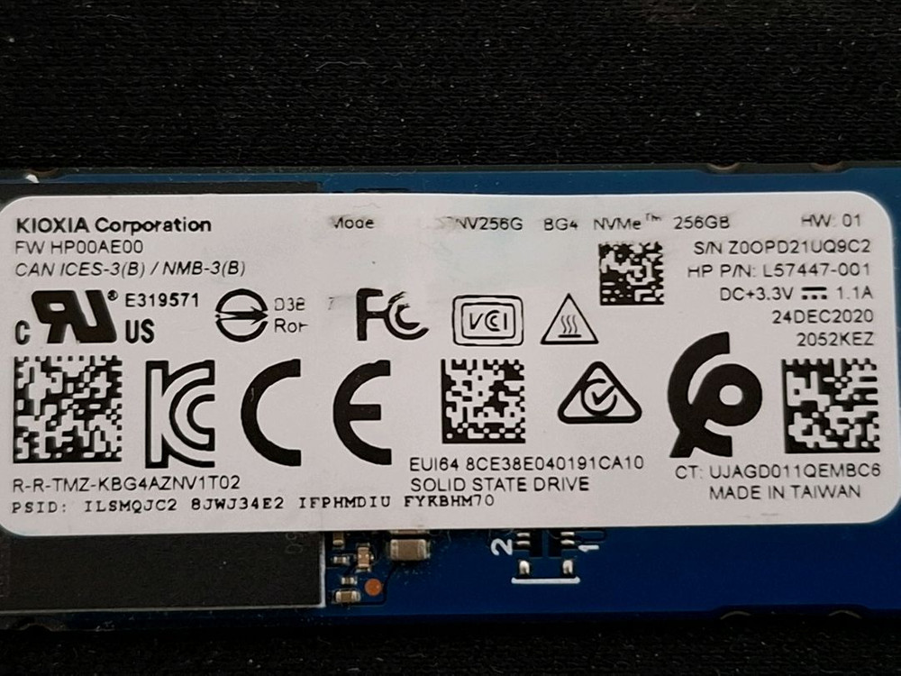 컴퓨터 저장장치 키오시아 KBG40ZNV M.2 NVME SSD 256GB 이미지