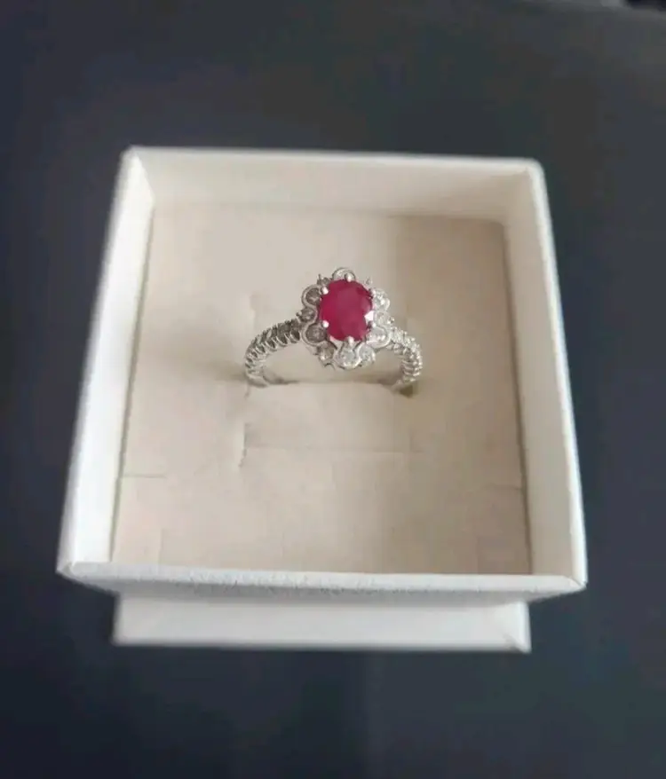 18K, 루비 1.18캐럿, 다이아 총28pcs 반지 이미지